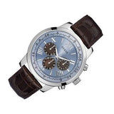 Guess Horizon Chronograph Analog Blue Dial Brown Leather Strap Watch For Men - W0380G6 Buy Now By Guess