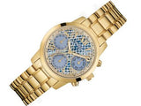 Guess Mini Sunrise Quartz Blue Dial Gold Steel Strap Watch For Women - W0448L6 Buy Now By Guess