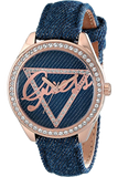 Guess Little Flirt Quartz Blue Dial Blue Leather Strap Watch For Women - W0456L6 Buy Now By Guess