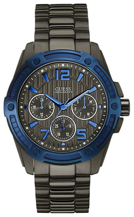 Guess Flagship Multifunction Chronograph Grey Dial Grey Steel Strap Watch for Men - W0601G1 Buy Now By Guess