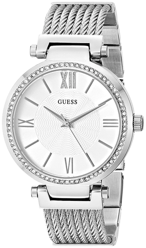 Guess Soho Silver DIal Stainless Steel Mesh Bracelet Watch For Women - W0638L1 Buy Now By Guess