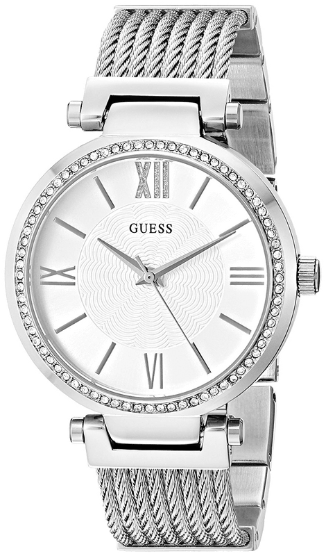 Guess Soho Silver DIal Stainless Steel Mesh Bracelet Watch For Women - W0638L1 Buy Now By Guess