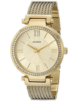 Guess Soho Champagne Dial Stainless Steel Mesh Bracelet Watch For Women - W0638L2 Buy Now By Guess