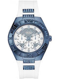 Guess Luna Diamonds White Dial White Rubber Strap Watch for Women - W0653L2 Buy Now By Guess