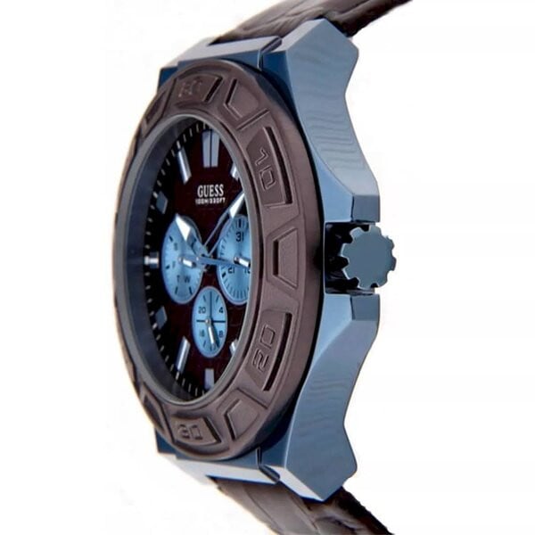 Guess Force Quartz Brown Dial Brown Leather Strap Watch For Men - W0674G5 Buy Now By Guess