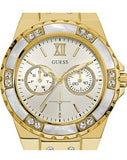 Guess Limelight Quartz Silver Dial Golden Leather Strap Watch For Women - W0775L2 Buy Now By Guess