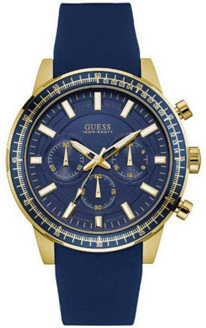 Guess Fuel Chronograph Blue Dial Blue Rubber Strap Watch for Men - W0802G2 Buy Now By Guess