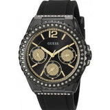 Guess Starlight Black Dial Black Rubber Strap Watch for Women - W0846L1 Buy Now By Guess
