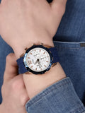 Guess Caliber Chronograph White Dial Blue Silicone Strap Watch for Men - W0864G5 Buy Now By Guess