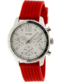 Guess Marina Chronograph Quartz White Dial Red Rubber Strap Watch for Women - W1025L2 Buy Now By Guess