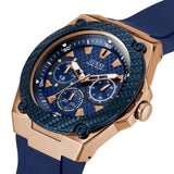 Guess Legacy Blue Dial Blue Silicone Strap Watch For Men - W1049G2 Buy Now By Guess