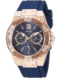 Guess Limelight Blue Dial Blue Silicone Strap Watch For Women - W1053L1 Buy Now By Guess
