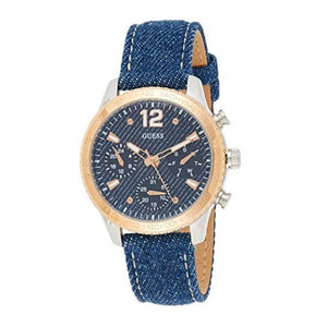 Guess Marina Chronograph Blue Dial Blue Denim Strap Watch For Women - W1057L1 Buy Now By Guess