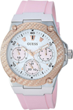 Guess Zena Quartz White Dial Pink Rubber Strap Watch For Women - W1094L4 Buy Now By Guess