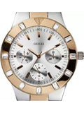 Guess Glisten Chronograph Analog Silver Dial Two Tone Steel Strap Watch For Women - W14551L1 Buy Now By Guess
