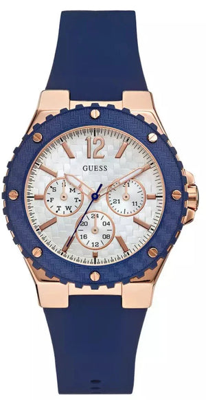 Guess Overdrive White Dial Blue Rubber Strap Watch for Women - W0149L5 Buy Now By Guess