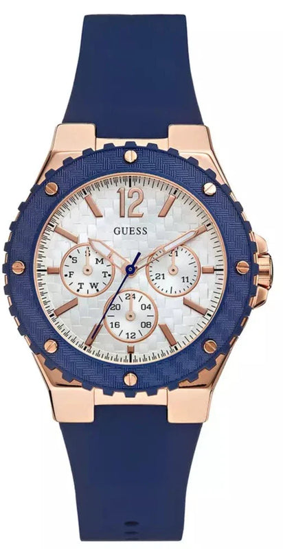 Guess Overdrive White Dial Blue Rubber Strap Watch for Women - W0149L5 Buy Now By Guess