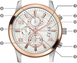 Guess Exec Chronograph White Dial Two Tone Steel Strap Watch for Men - W0075G2 Buy Now By Guess