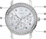 Guess Enchanting Diamonds Silver Dial Silver Steel Strap Watch for Women - W0305L1 Buy Now By Guess