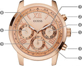 Guess Sunrise Quartz Rose Gold Dial Rose Gold Steel Strap Watch For Women - W0330L2 Buy Now By Guess