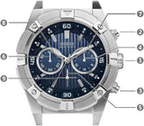 Guess Jolt Chronograph Blue Dial Silver Steel Strap Watch for Men - W0377G2 Buy Now By Guess