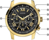 Guess Horizon Chronograph Quartz Black Dial Black Leather Strap Watch For Men - W0380G7 Buy Now By Guess