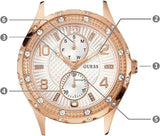 Guess Siren Diamonds White Dial Rose Gold Steel Strap Watch for Women - W0442L3 Buy Now By Guess