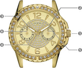 Guess Sassy Analog Quartz Gold Dial Gold Steel Strap Watch For Women - W0705L2 Buy Now By Guess