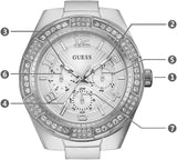 Guess Luna Diamonds Silver Dial Silver Steel Strap Watch for Women - W0729L1 Buy Now By Guess