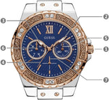 Guess Limelight Quartz Analog Blue Dial Blue Denim Strap Watch For Women - W0775l10 Buy Now By Guess