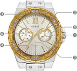 Guess Limelight Quartz Silver Dial White Leather Strap Watch For Women - W0775l8 Buy Now By Guess