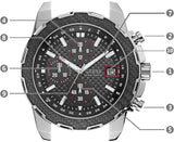 Guess Octane Chronograph Black Dial Two Tone Steel Strap Watch for Men - W1046G1 Buy Now By Guess
