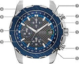 Guess Octane Chronograph Blue Dial Two Tone Steel Strap Watch for Men - W1046G2 Buy Now By Guess