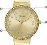 Guess Chiffon Gold Dial Gold Mesh Bracelet Watch For Women - W1083L2 Buy Now By Guess