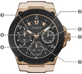 Guess Zena Chronograph Black Dial Black Rubber Strap Watch For Women - W1094L6 Buy Now By Guess