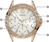 Guess Swirl Quartz Silver Dial White Rubber Strap Watch For Women - W1096l2 Buy Now By Guess