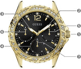 Guess Swirl Quartz Black Dial Black Silicone Strap Watch for Women - W1096L3 Buy Now By Guess