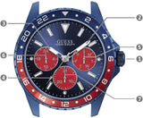 Guess Odyssey Analog Blue Dial Blue Rubber Strap Watch For Men - W1108G1 Buy Now By Guess