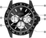 Guess Odyssey Quartz Black Dial Black Silicone Strap Watch For Men - W1108G3 Buy Now By Guess