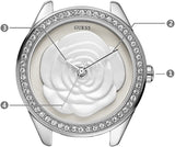 Guess Rosette Analog White Dial White Leather Strap Watch For Women - W75043L1 Buy Now By Guess
