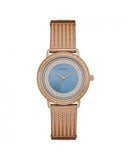Guess Willow Crystal Blue Dial Rose Gold Mesh Bracelet Watch For Women - W0836L1 Buy Now By Guess