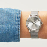 Guess Chelsea Quartz Silver Dial Silver Mesh Strap Watch For Women - W0647L6 Buy Now By Guess