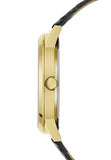 Guess Gadget Gold Dial Black Leather Strap Watch for Men - GW0570G1 Buy Now By Guess