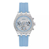 Guess Heiress Diamonds Blue Dial Blue Rubber Strap Watch for Women - GW0407L1 Buy Now By Guess