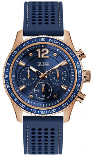 Guess Fleet Blue Dial Blue Rubber Strap Watch for Men - W0971G3 Buy Now By Guess