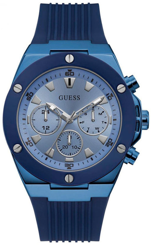 Guess Poseidon Blue Dial Blue Rubber Strap Watch for Men - GW0057G3 Buy Now By Guess