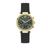 Guess Solstice Green Dial Black Rubber Strap Watch for Women - GW0113L1 Buy Now By Guess
