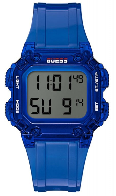 Guess Stealth Blue Dial Blue Rubber Strap Watch for Men - GW0270G3 Buy Now By Guess
