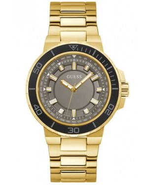 Guess Track Grey Dial Gold Steel Strap Watch for Men - GW0426G2 Buy Now By Guess
