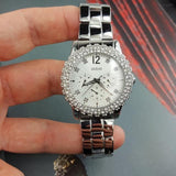 Guess Dazzler Diamonds Silver Dial Silver Steel Strap Watch for Women - W0335L1 Buy Now By Guess